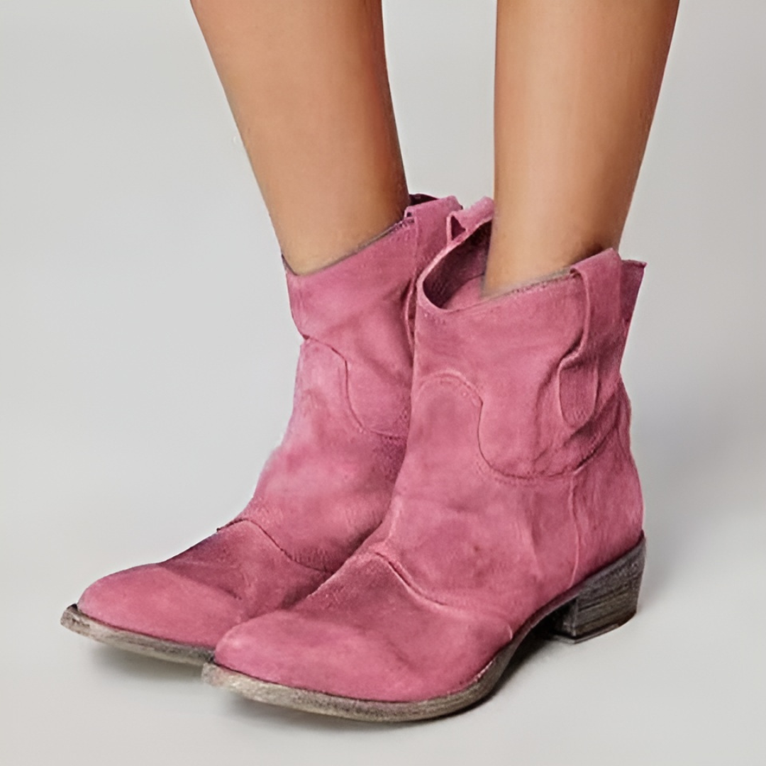 Women's Western Ankle Boots Block Heel