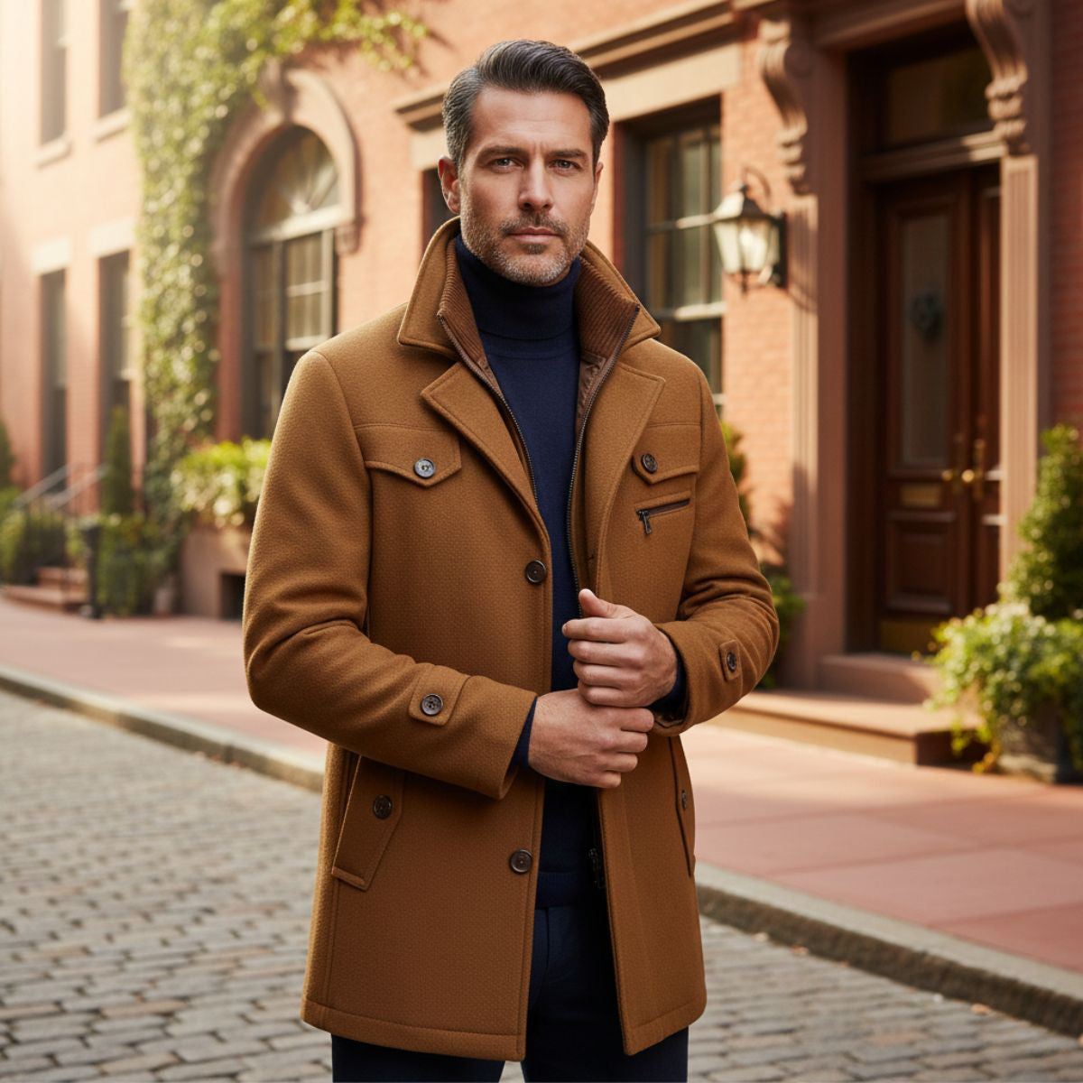 Men's Wool Blend Winter Coat Smart Casual