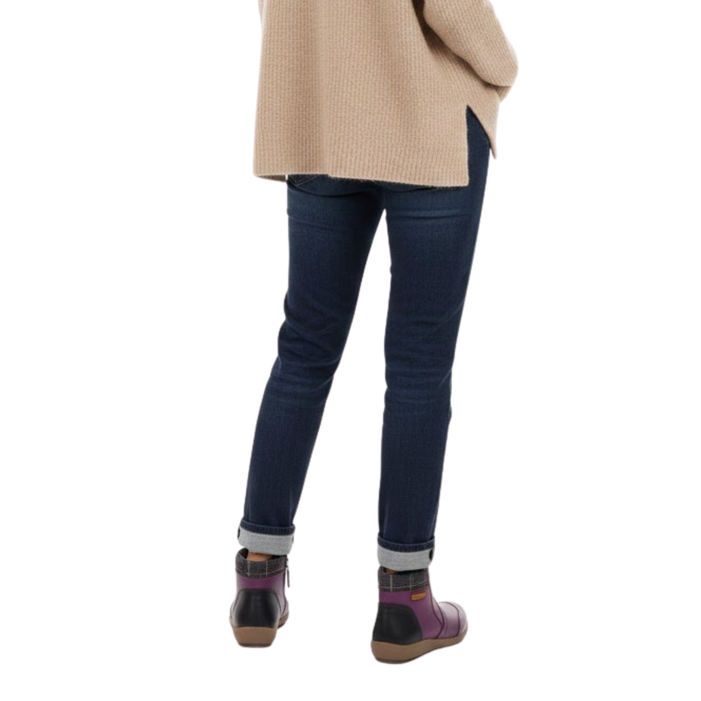 Women's Low Heel Round Toe Elastic Boots