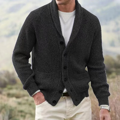 Men's Knitted Cardigan Warm Turn Down Collar