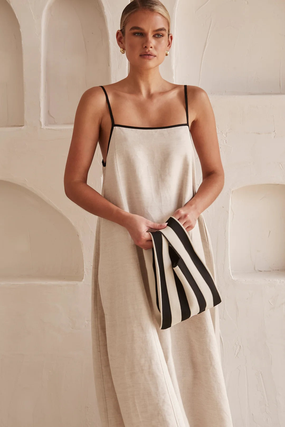 Bold Stripe Floor Length Dress