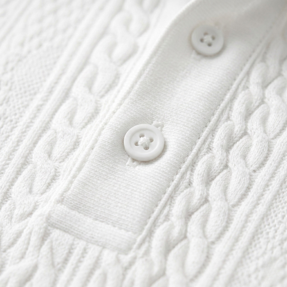 Men's Classic Textured Polo Shirt White