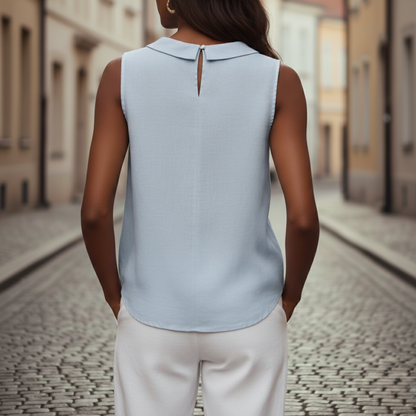 Women’s Sleeveless Blouse Round Neck Casual Work Top