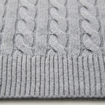 Men's Cable Knit Quarter Zip Sweater High Neck
