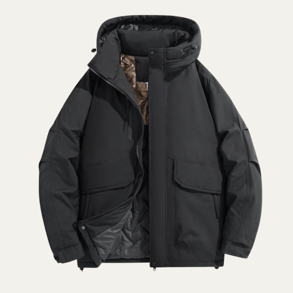 Urbino Men's Waterproof Hooded Jacket Thickened Casual