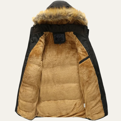 Men's Hooded Parka Jacket Fur Collar