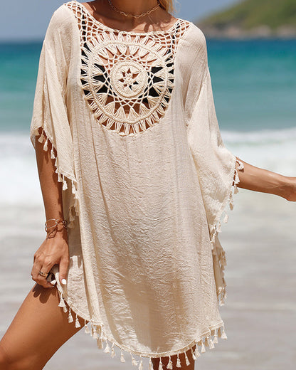 Bohemian Coastal Long Sleeve Coverup