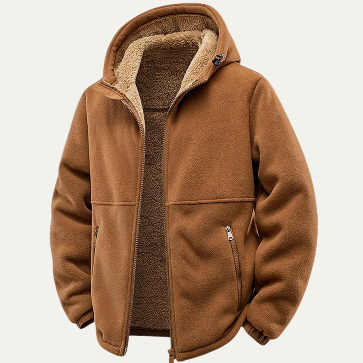 Men's Soft Shell Hooded Jacket Fleece Lined Thick Winter