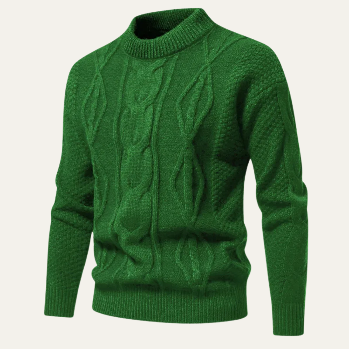 Men's Cable Knit Sweater Round Neck Winter