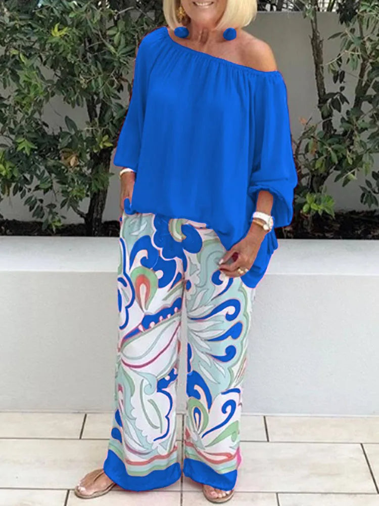 Women's Off-Shoulder Two-Piece Outfit