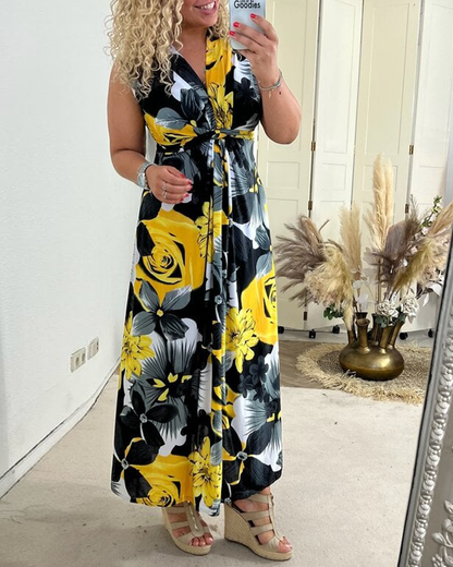 Beautiful Summer Pleated Midi Dress