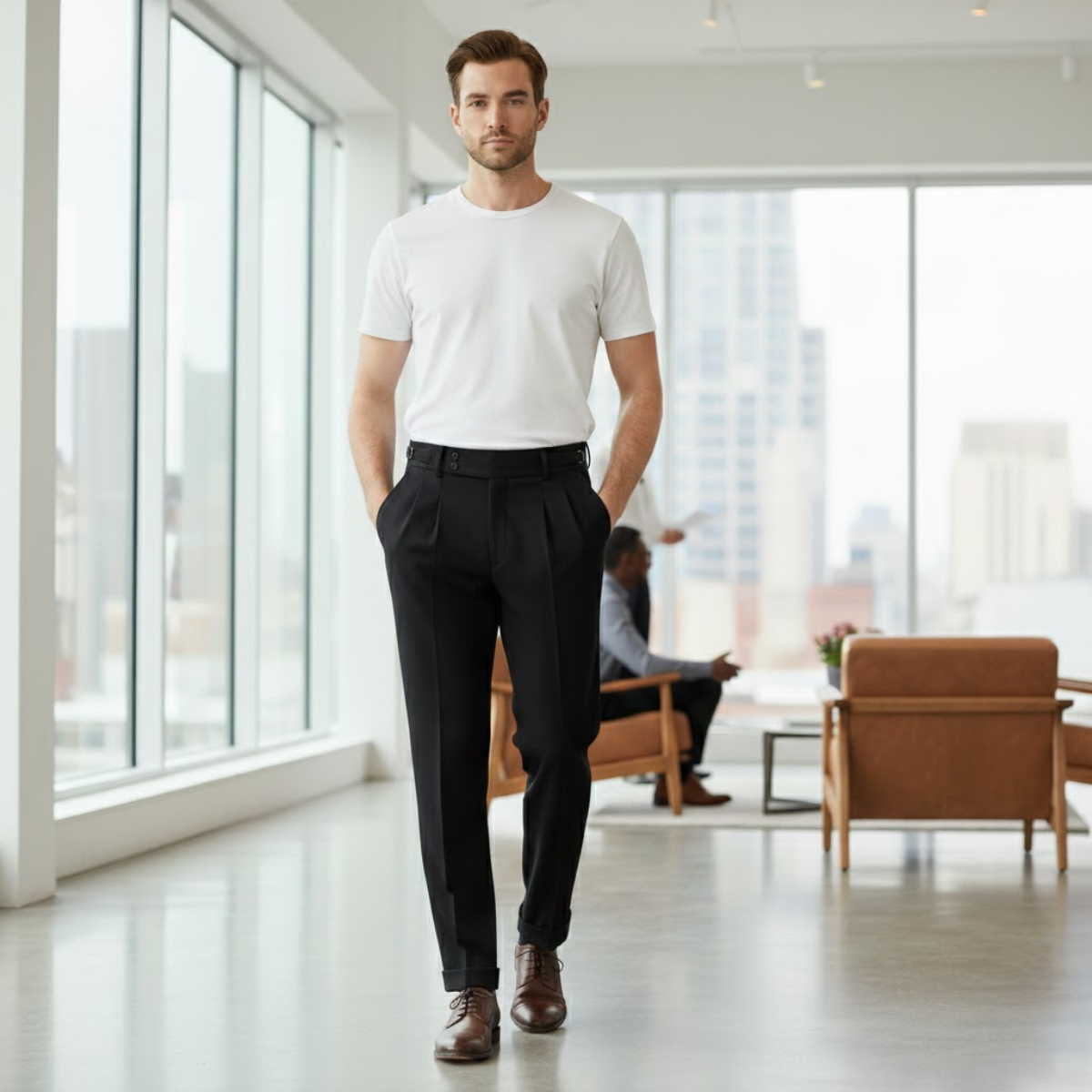 Men's Slim Fit Business Suit Pants Classic