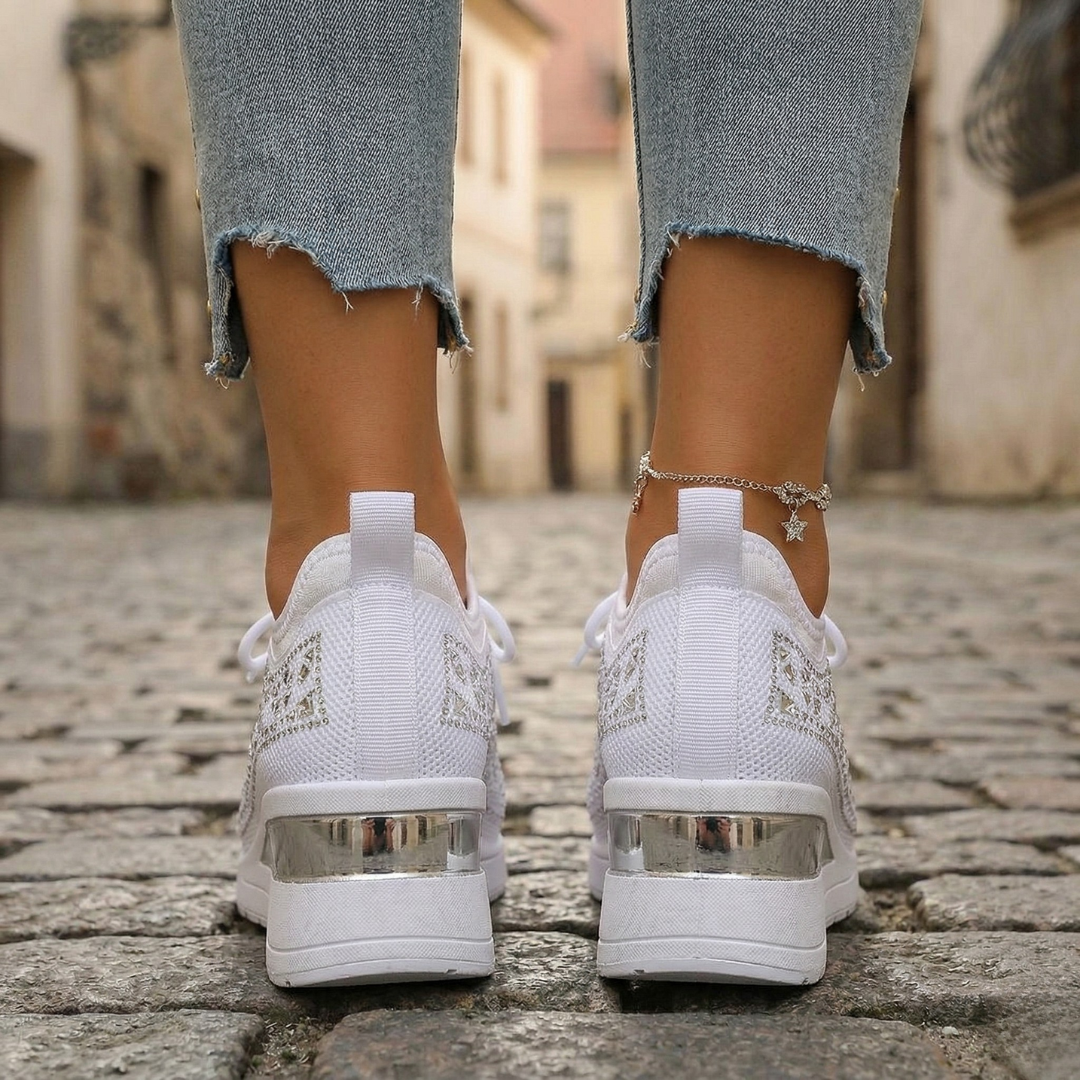Women’s Wedge Sneakers Lace Up Casual Comfort Walking Shoes