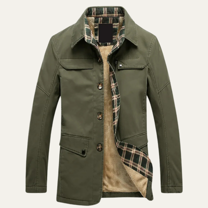 Men's Fleece Lined Jacket Warm Plaid Lining - VibreMode
