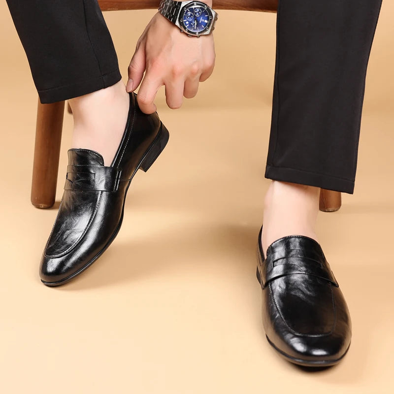 Men's Slip-On Dress Shoes Strap Detail
