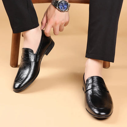 Men's Slip-On Dress Shoes Strap Detail