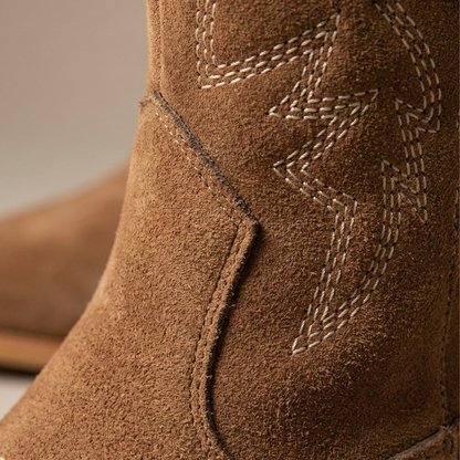 Ankle Cowboy Boots Block Heel Western Women