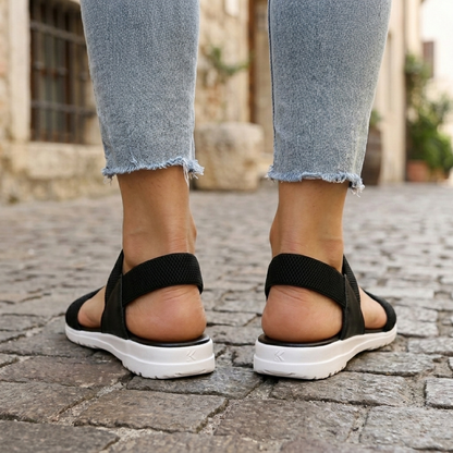 Flat Sandals Open Toe Elastic Strap Women