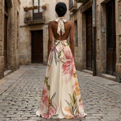 Women’s Halter Maxi Dress Elegant Summer Evening Gown