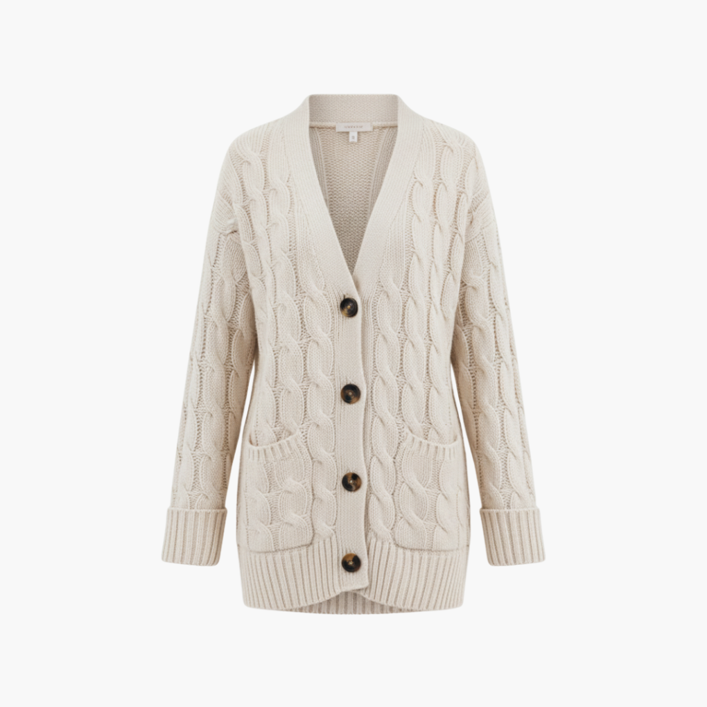 Women's Button Cardigan With Pockets - VibreMode