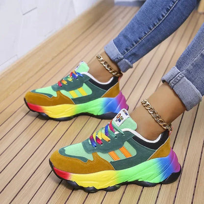 Women's Multicolor Platform Sneakers