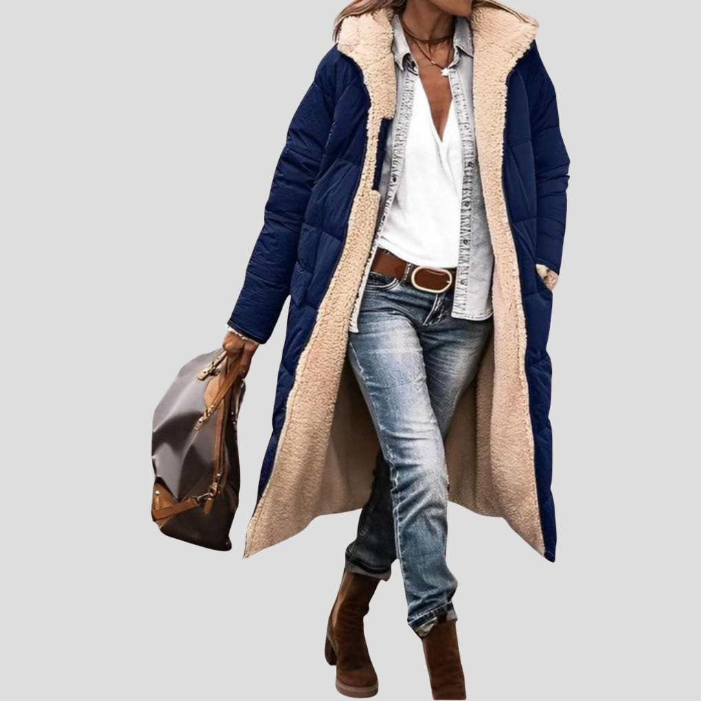 Women's Reversible Winter Coat Hooded Teddy Lining