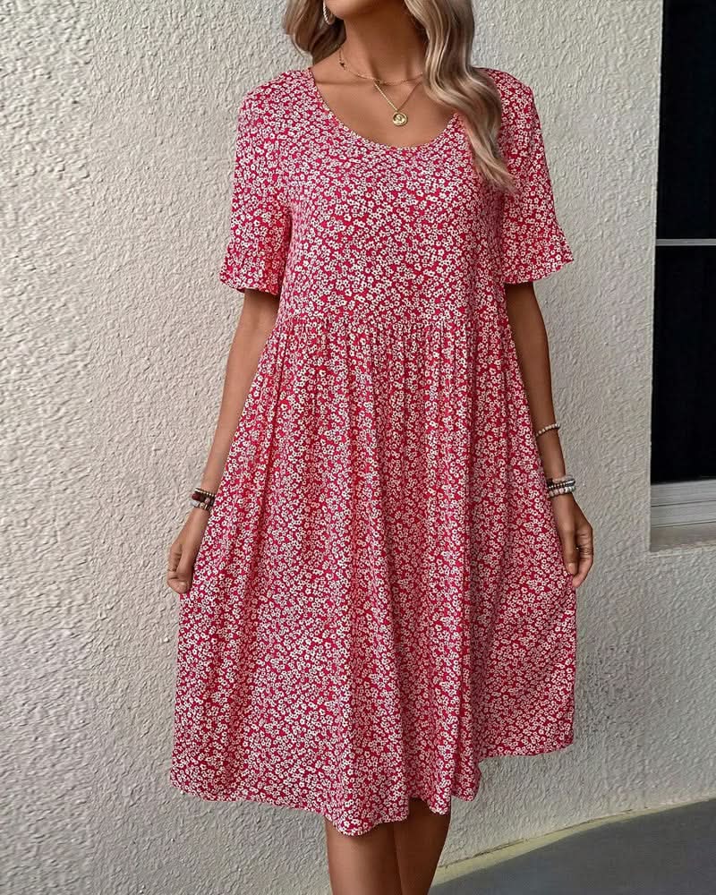 Casual Summer Short Sleeve Midi Dress for Women