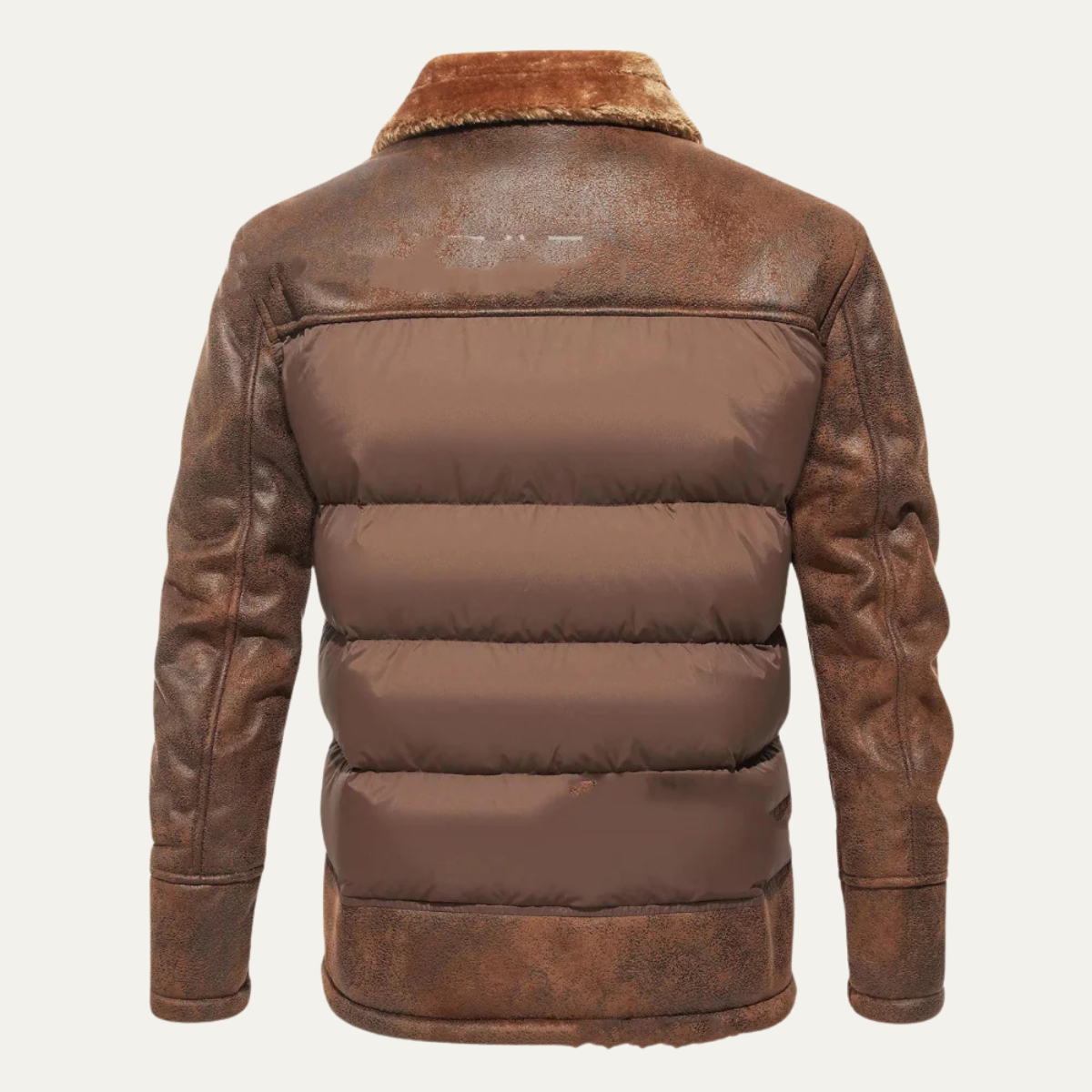 Men's Quilted Faux Leather Jacket Black