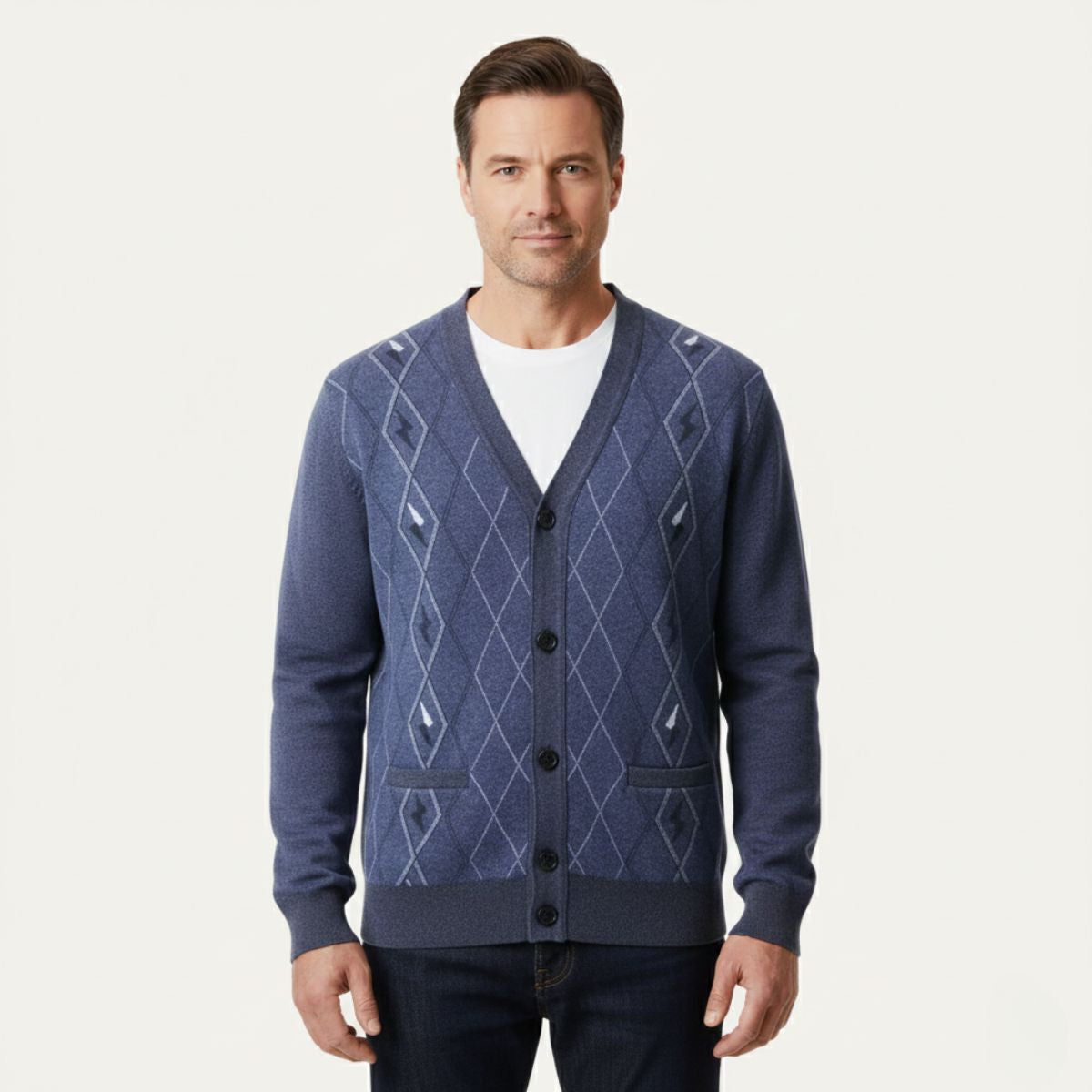 Men's V Neck Cardigan Sweater With Pockets