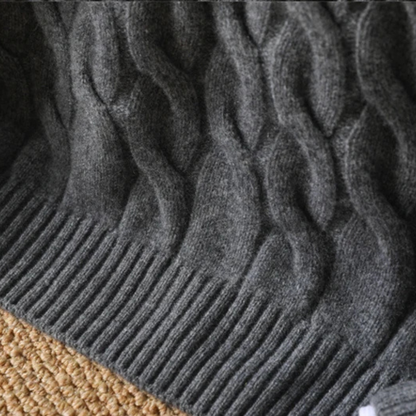Men's Cable Knit Crewneck Sweater Warm Winter