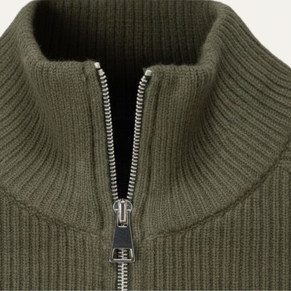 Men's Merino Wool Zip Up Cardigan