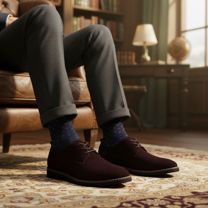 Men's Suede Dress Shoes Elegant Brown