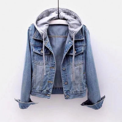 Classic Blue Hooded Denim Jacket - VibreMode