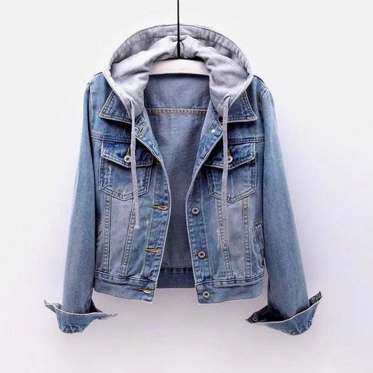 Classic Blue Hooded Denim Jacket - VibreMode