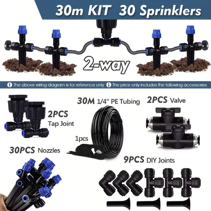 Adjustable Garden Irrigation System With Flexible Sprinklers