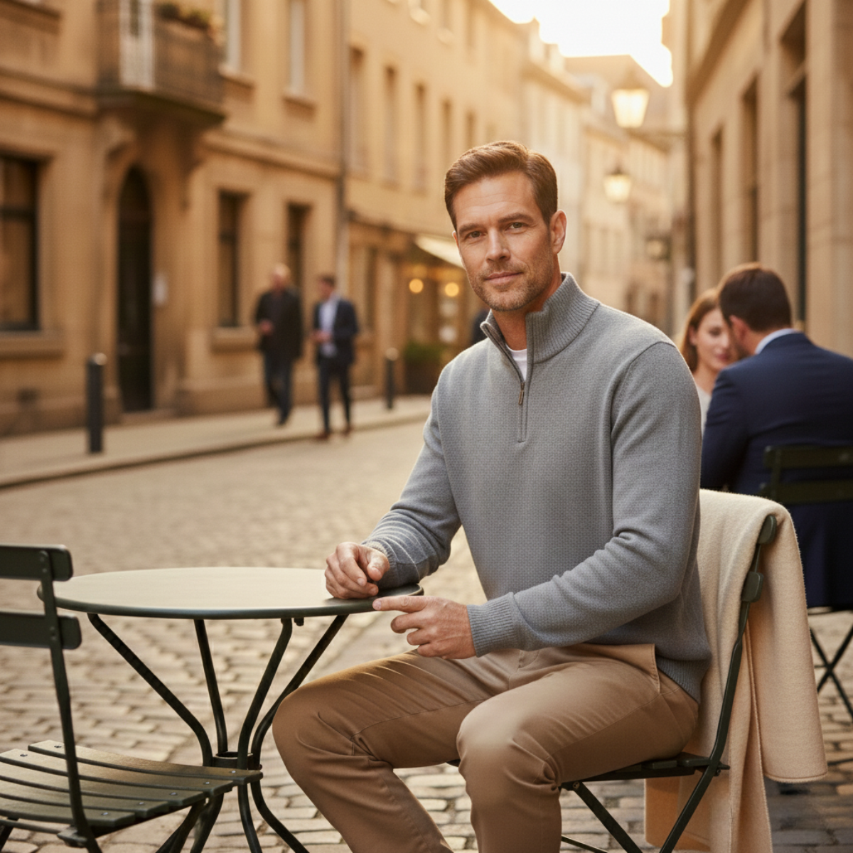 Men's Soft Wool Quarter Zip Sweater