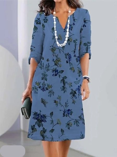 Women's Floral Double Layer Tunic Dress