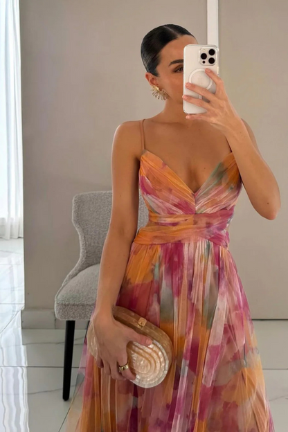 Hazel | Ladies Flowy Chiffon Maxi Dress