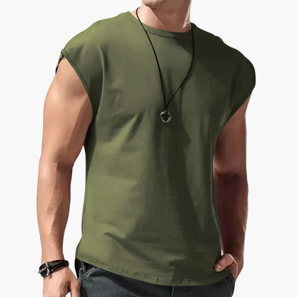 Men's Sleeveless Round Neck T-Shirt Plain