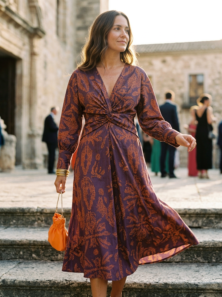 Women's A-Line Maxi Dress V-Neck Tie Waist