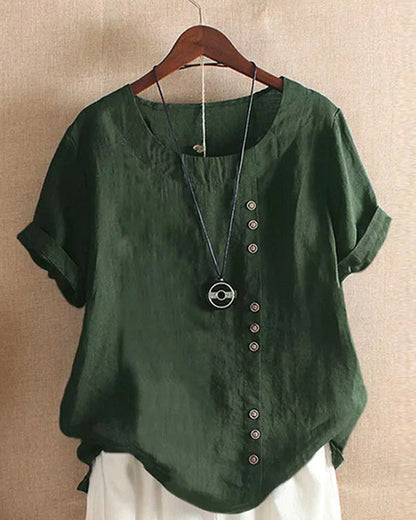 Relaxed Fit Short Sleeve Women's Casual Blouse