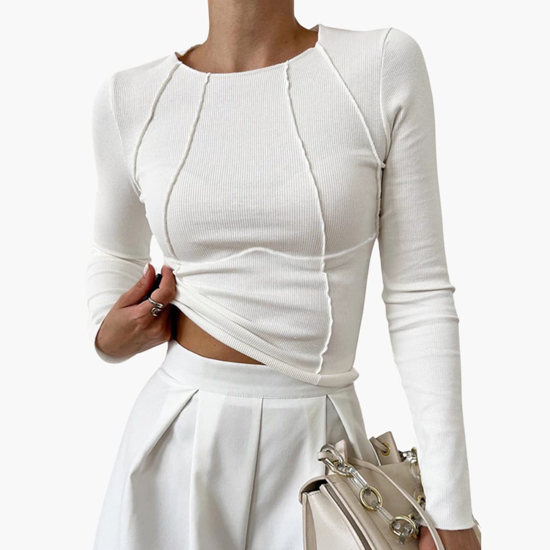 Women's Cropped Long Sleeve Ribbed - VibreMode