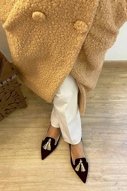 Women's Pointed Toe Tassel Loafers