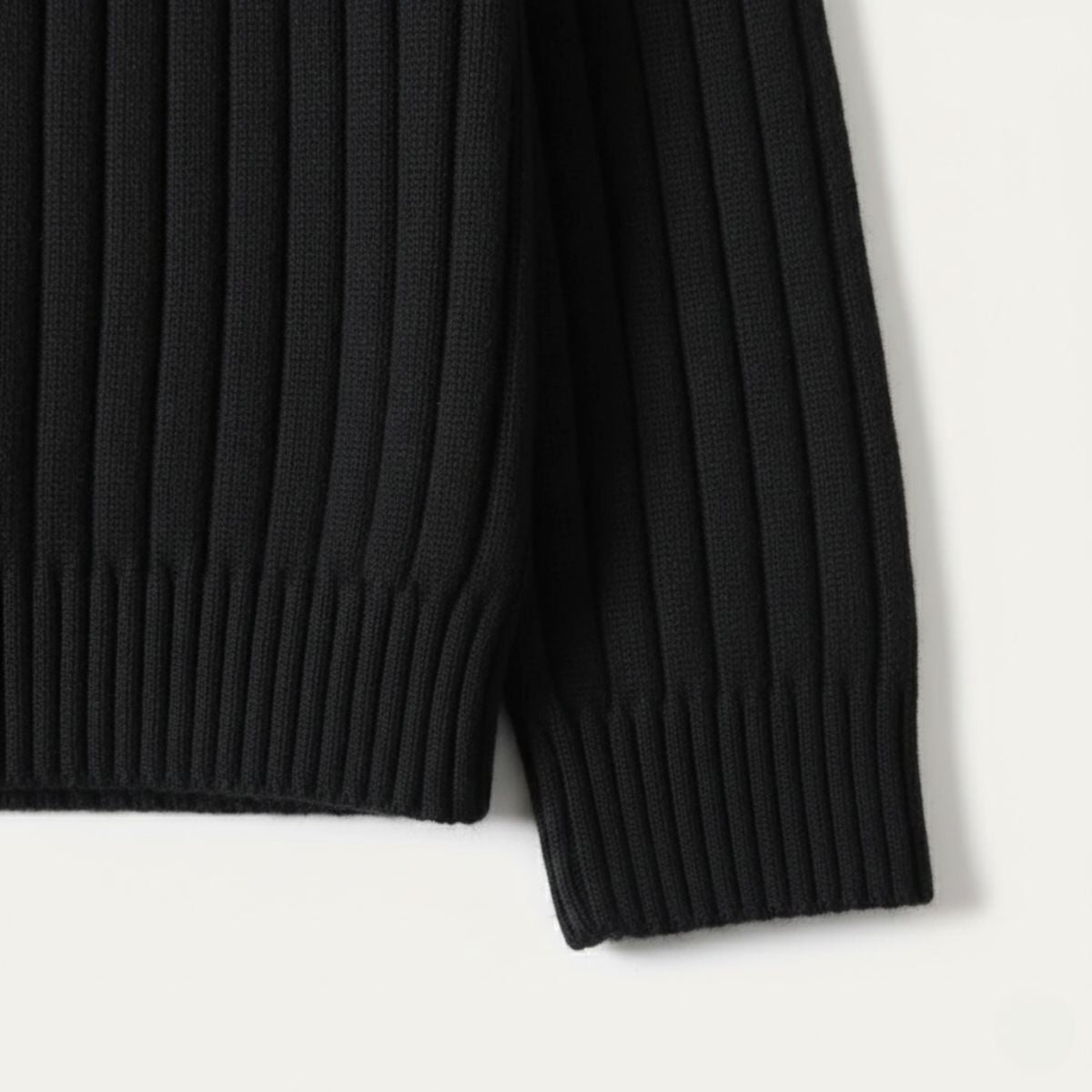 Men's Wool Turtleneck Sweater Ribbed Knit