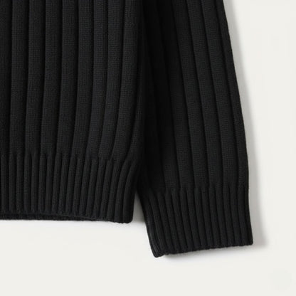 Men's Wool Turtleneck Sweater Ribbed Knit