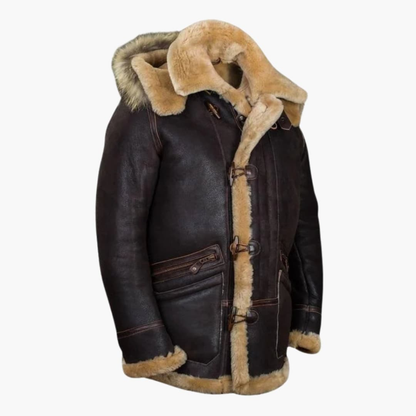 Men's Sheepskin Hood Winter Jacket