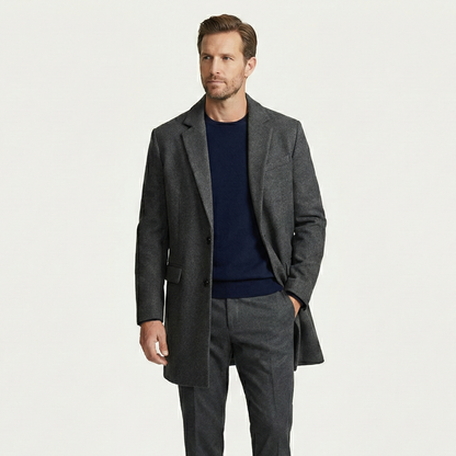 Men's Wool Blend Overcoat Smart Casual Winter