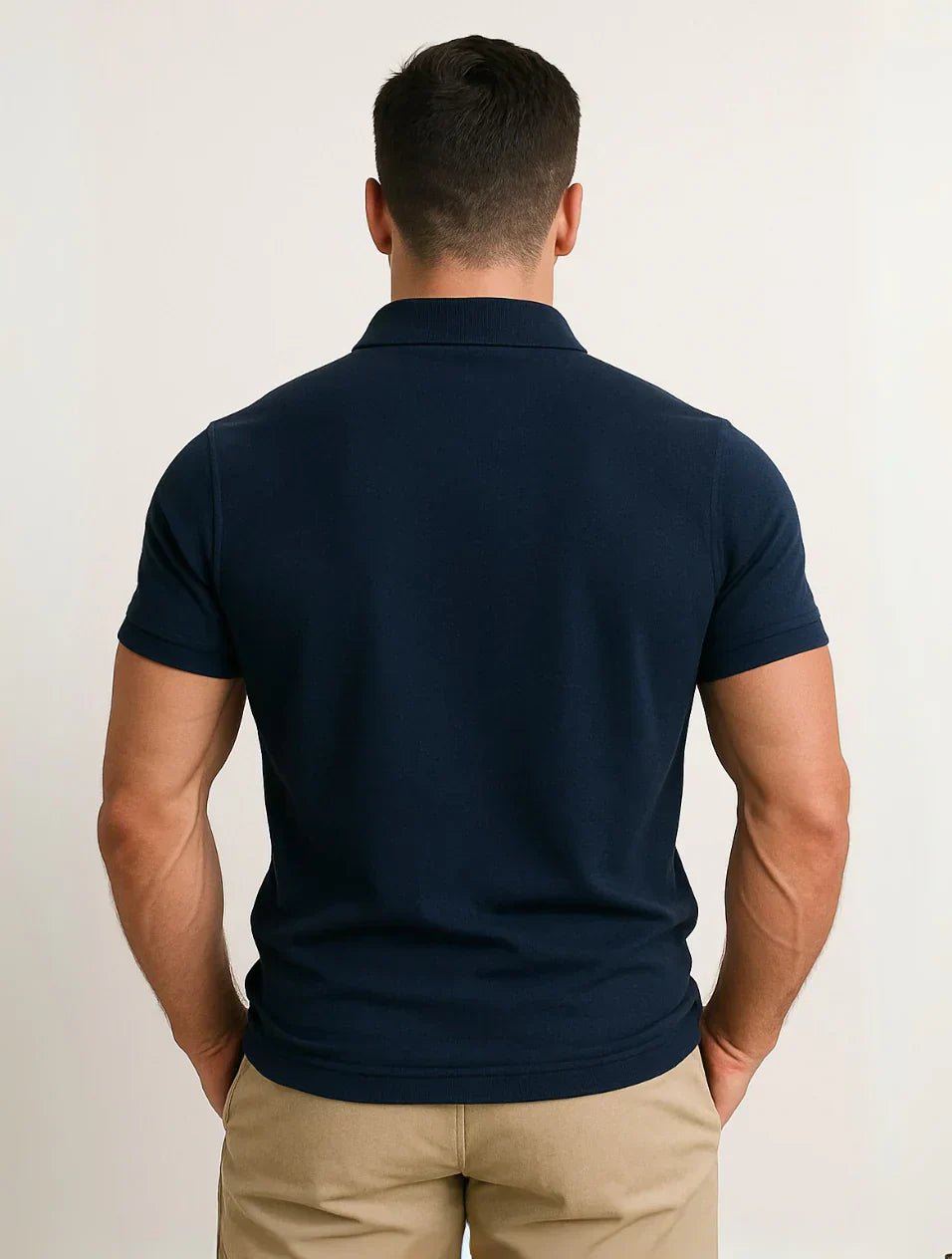 Men's Navy Blue Polo Shirt Cotton Classic Fit