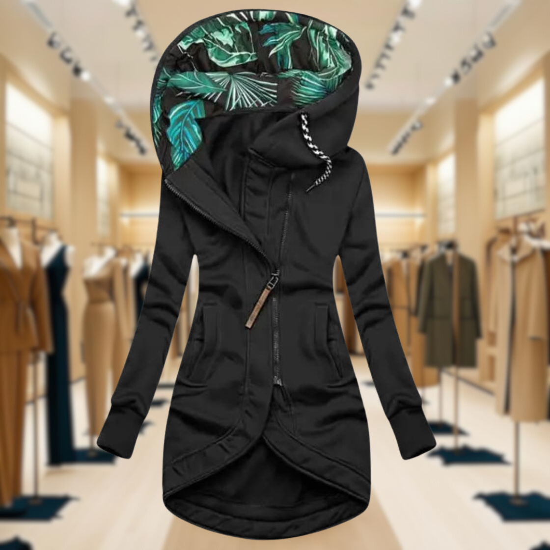 Women's Waterproof Rain Jacket Lightweight Hooded Black