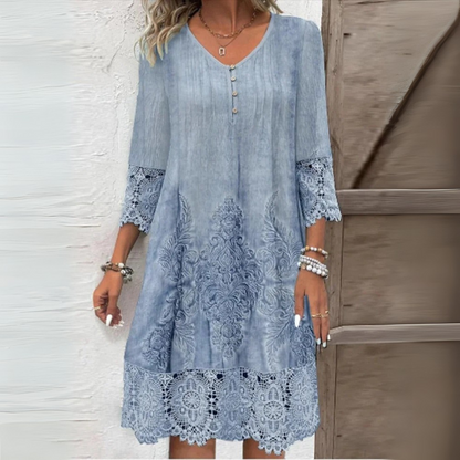 Beautiful Floral Sleeved Summer Dress for Women